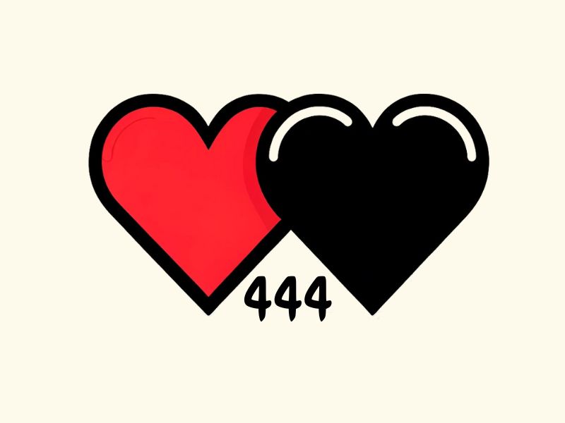 A 444 interlinking hearts tattoo design.