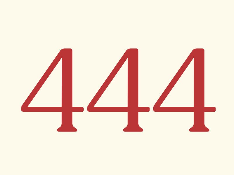 A red 444 font tattoo design.
