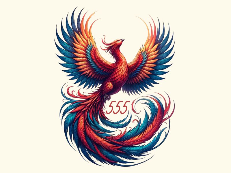 A phoenix 555 tattoo design.