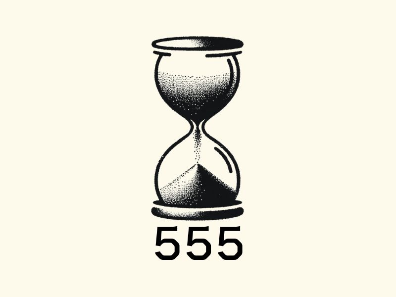 A sand clock 555 tattoo design.