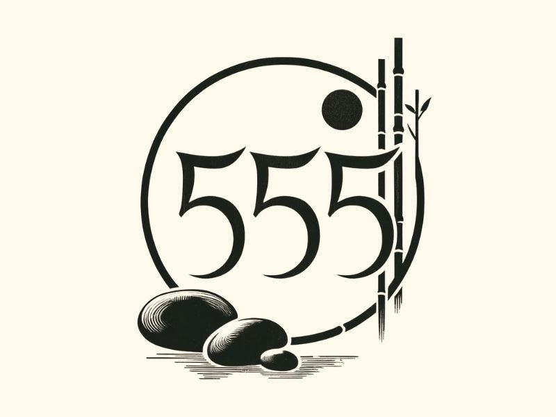 Simple zen inspired 555 tattoo design.