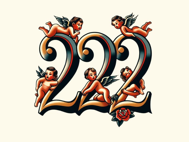 222 cherub tattoo design.
