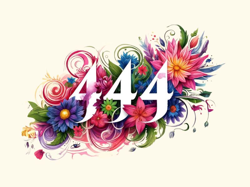 A 444 floral tattoo design.