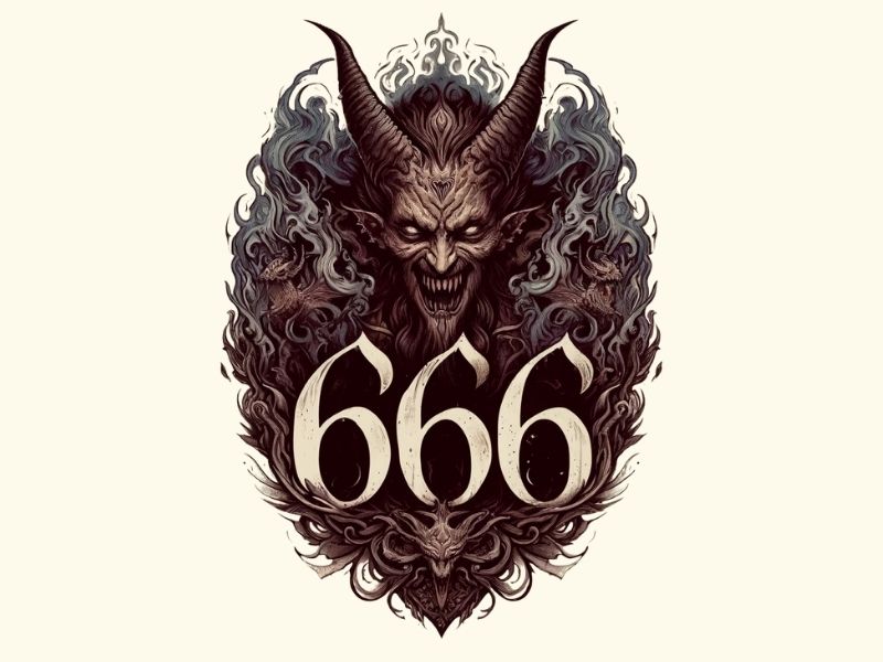 A horror style 666 tattoo design.