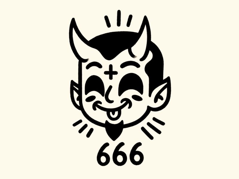 A 666 devil tattoo design. 