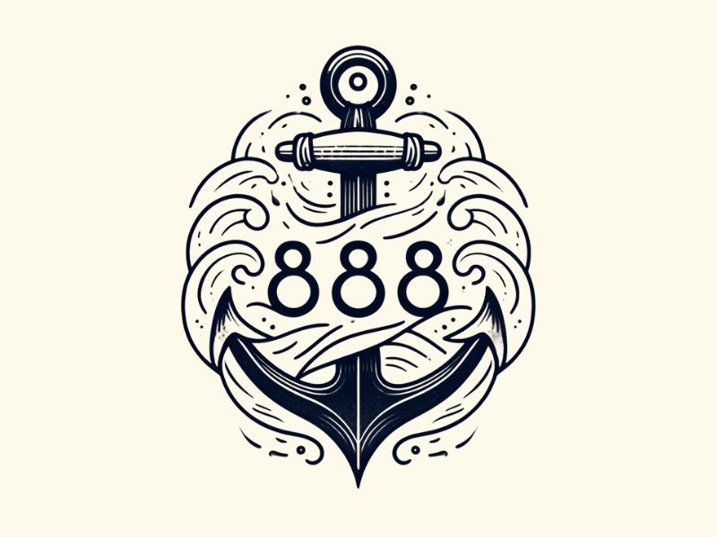 An 888 maritime tattoo design. 