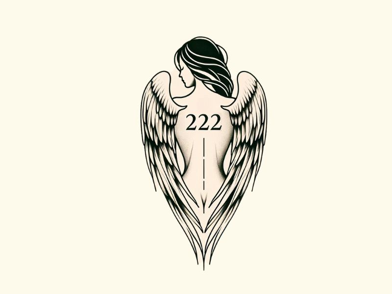 A 222 angel tattoo design.
