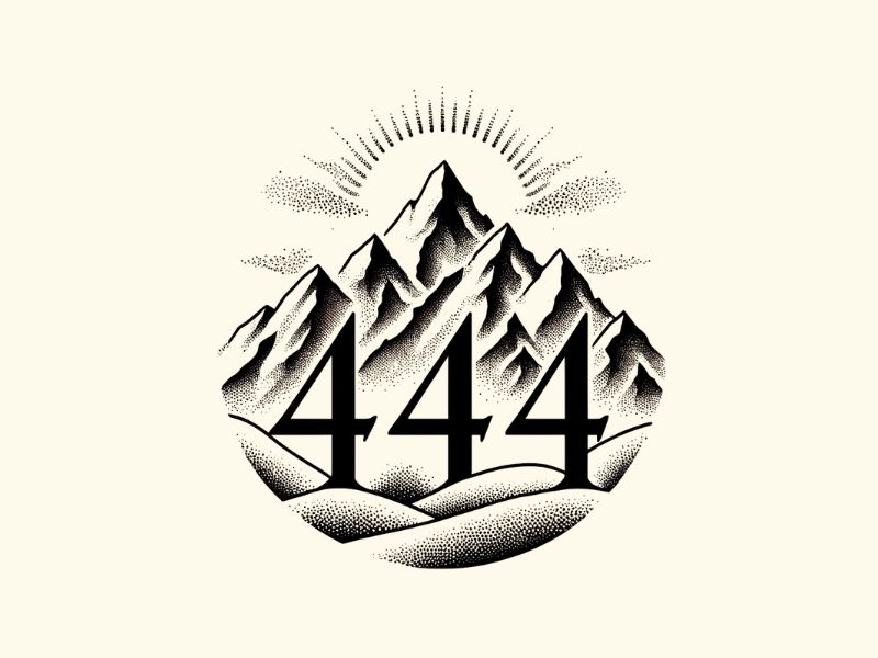 A 444 mountain tattoo design.
