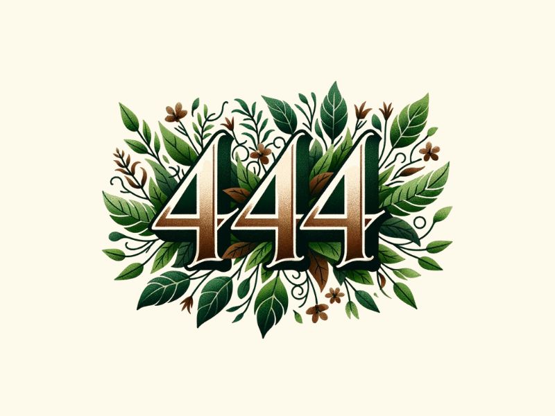 A 444 leaves and flowers tattoo design.