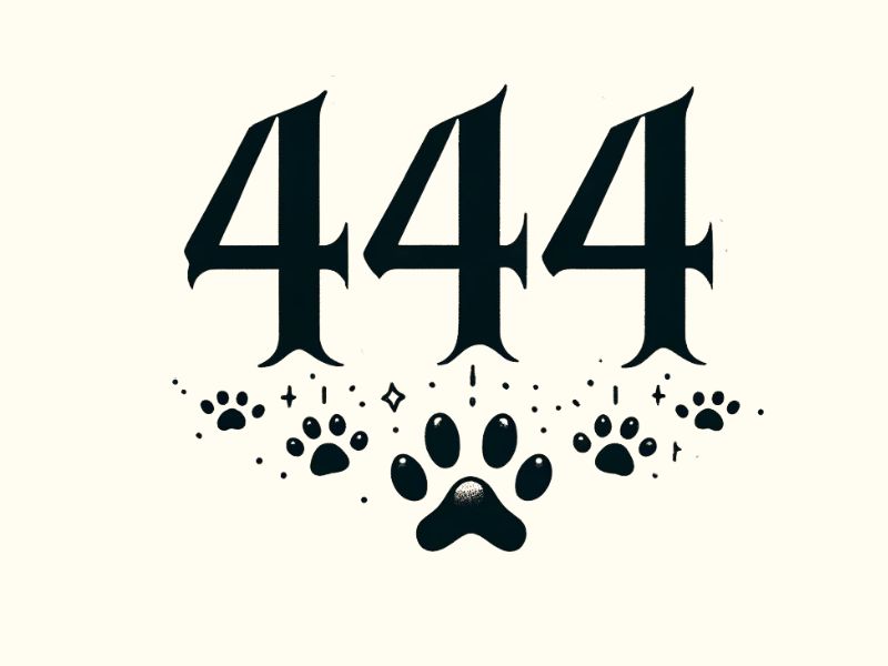 A 444 tattoo design for dog lovers.