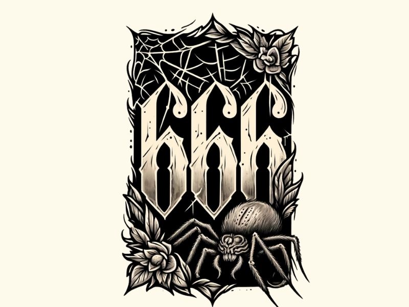 A horror style 666 tattoo design.