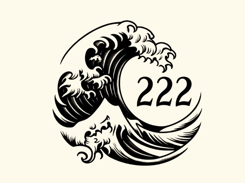 A 222 wave tattoo design.