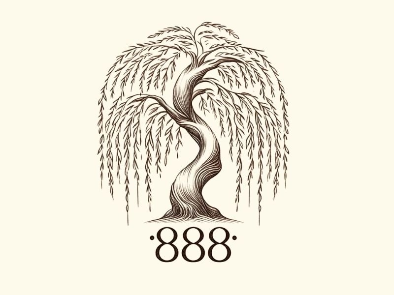 A willow tree 888 tattoo design.